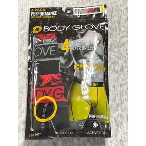 Body Glove Mens Performance Boxer Briefs 4 Pack Large Black Red Grey 33475 NEW
